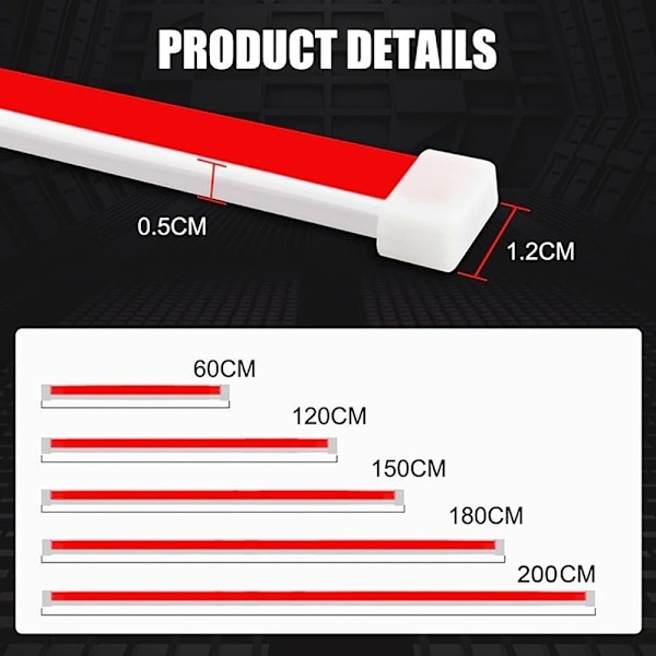 Joustavat päiväajovalot konepellin alla 60cm DRL LED 12V +WOW