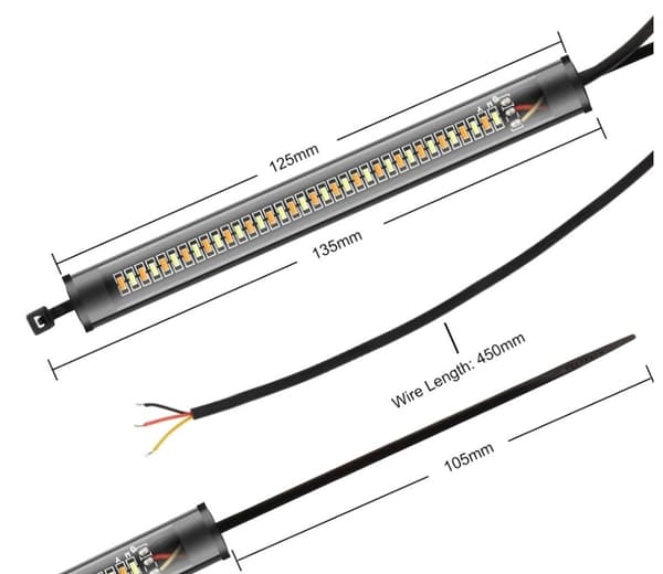 DRL FLEX LED-varningsljus + dynamiska blinkers för motorcykel