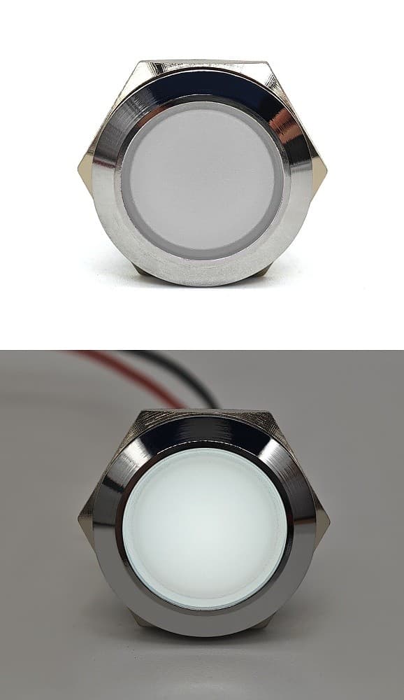 2 kpl LED kojelaudan valo 22mm värit Valkoinen