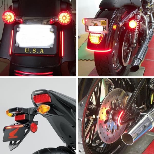 TAKAVALOT FLEX LED pysäytys, sijainti, suunta moottoripyörä