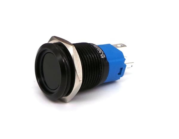 2 st On/Off-knapp, LED-snap-knapp 18mm svart Vit
