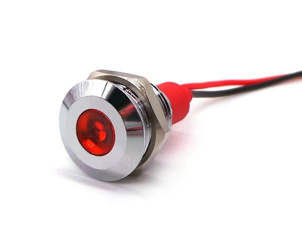 2kpl LED kojelaudan valo 12V värit 14mm Punainen