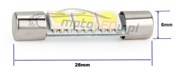 5 kpl LED-lamppu TY-T6 12V 60lm CANBUS 28mm