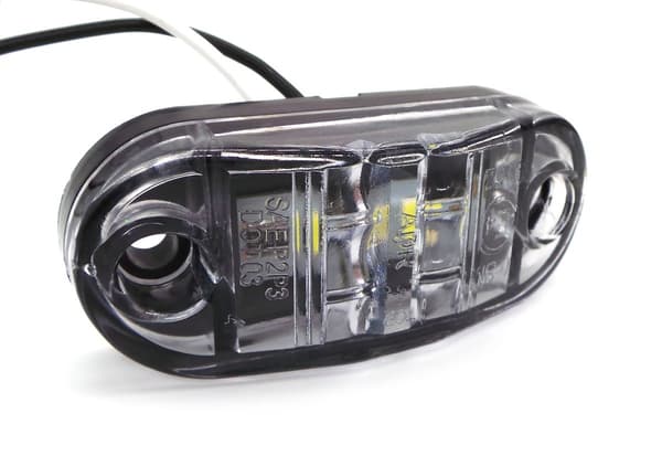 2 stk Markørlampe 2 LED 12-24V farver Hvid