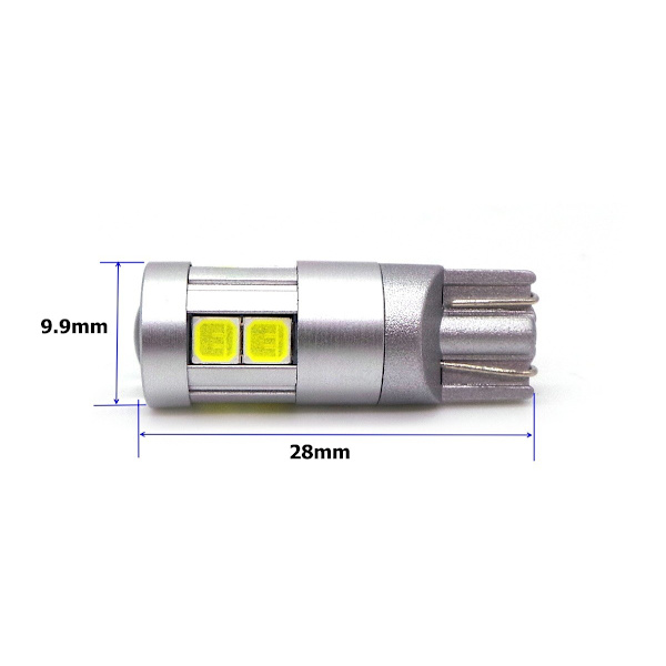 2 kpl W5W LED T10 12-24V CANBUS polttimo 500lm 8 väriä 8 väriä Sininen
