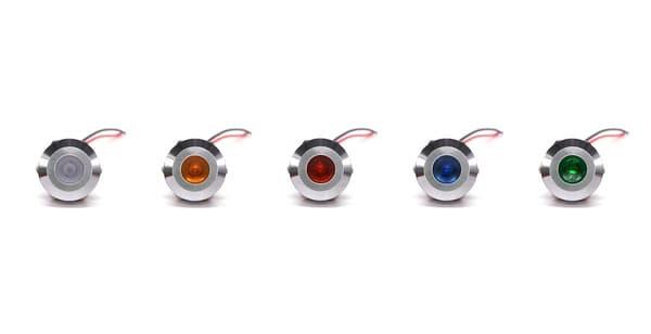 2kpl LED kojelaudan valo 12V värit 14mm Punainen