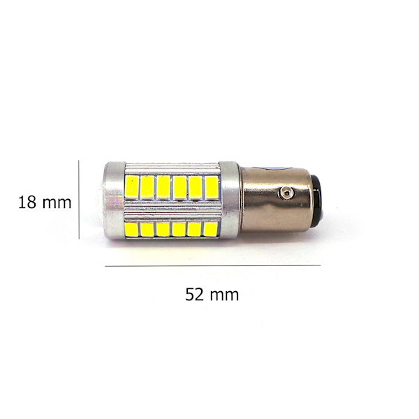 2kpl P21/5W LED BAY15D 12-18V 1000lm CANBUS polttimo ilman napaisuutta valkoinen