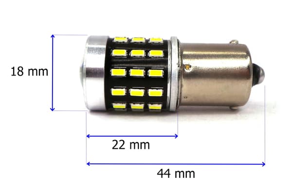2 st LED-lampor BA15S, P21W 12-24V CANBUS 1500lm vit lins