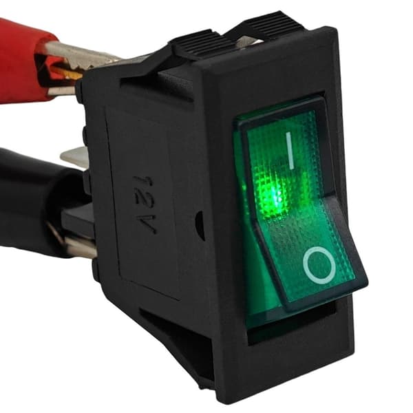 3 kpl On/Off-kytkin, LED-salvanappi 12V Vihreä