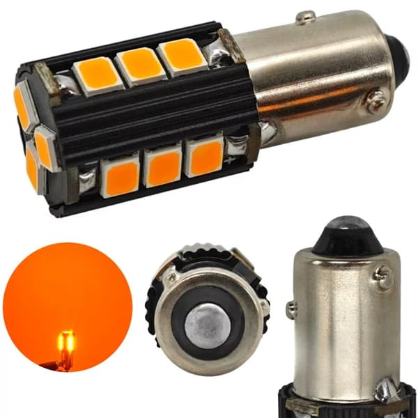 2 st LED-lampor BAW9S, HY21W 12V CANBUS orange