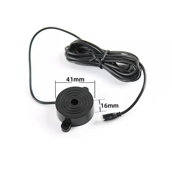 4 parkeringssensorer, summer, 12V kontrollpanel - kit svart