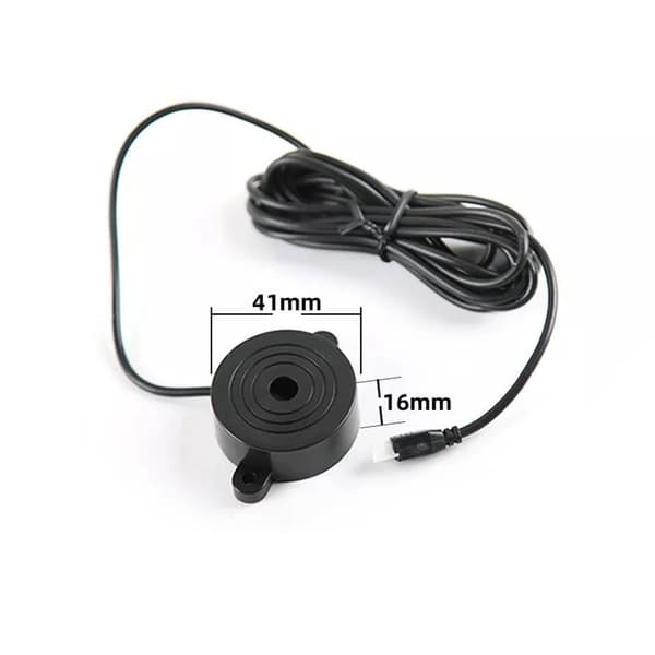 4 parkeringssensorer, summer, 12V kontrolpanel - sæt sort