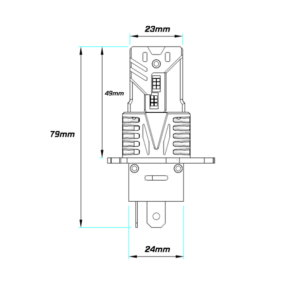 lED-lamppu H4 9V-32V Canbus CSP 10000lm 2 kpl