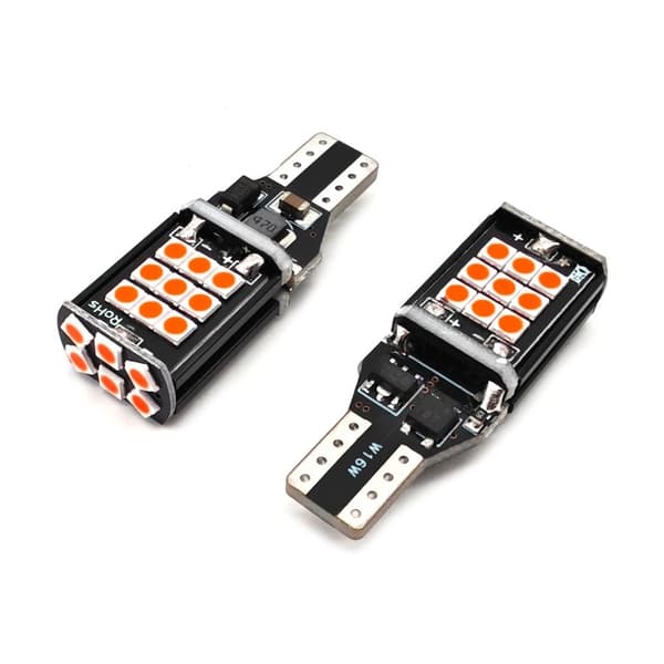2 kpl W16W LED-lamppu 12-24V CANBUS 1200lm Punainen