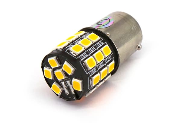 2 st LED-lampor BA15S, P21W 12V CANBUS orange