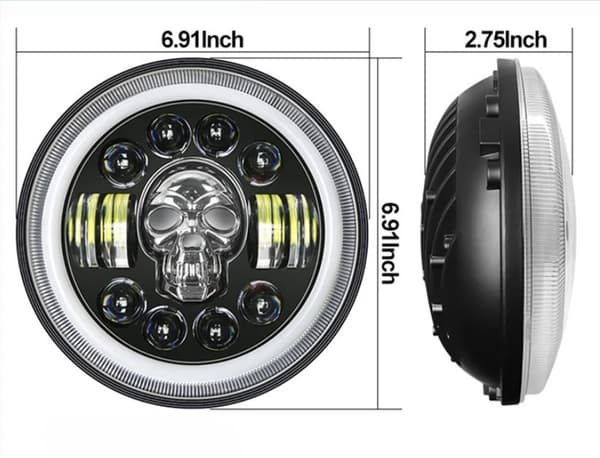 Ajovalaisin 7" Full LED kallo 1kpl