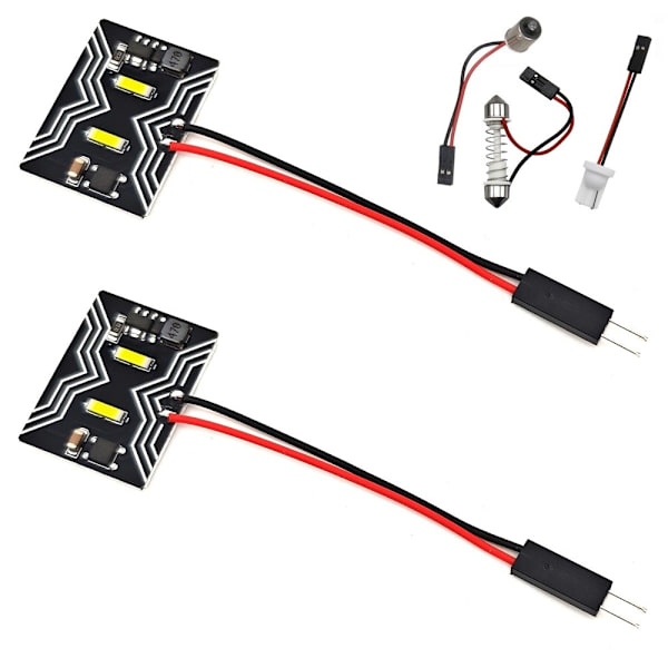2 kpl Paneeli 2 LED 12V W5W, T10, C5W, SV8.5, BA9S, T4W CANBUS 950lm valkoinen vahva