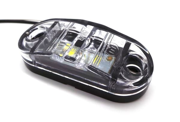 2 stk Markørlampe 2 LED 12-24V farver Hvid