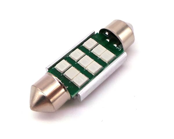 5 st LED-lampor SV8.5, C5W 12-24V CANBUS 36mm Blå