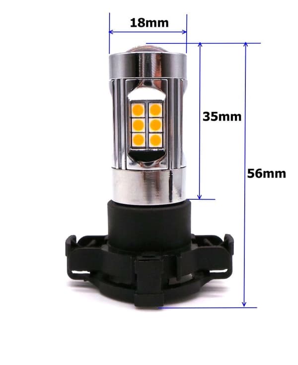 2 kpl LED-lamppu PY24W 12V CANBUS vahva 1400lm valkoinen valo