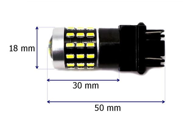2 st LED-lampor 3157, P27/7W 12-24V CANBUS 1500lm vit lins