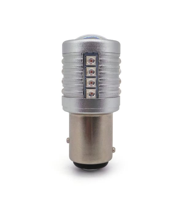 2 kpl P21/5W LED-lamppu BAY15D 12-24V CANBUS 2000lm punainen