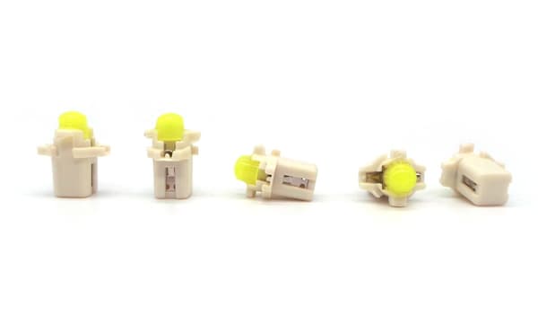 6 st LED-lampor 0,25W B8.5 COB 12V Vit
