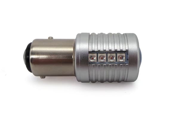 2 kpl P21/5W LED-lamppu BAY15D 12-24V CANBUS 2000lm punainen
