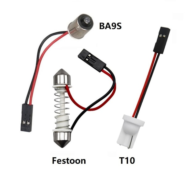 2 kpl Paneeli 2 LED 12V W5W, T10, C5W, SV8.5, BA9S, T4W CANBUS 950lm valkoinen vahva