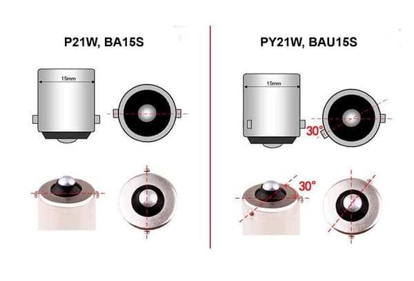 2 st LED-lampor PY21W, BAU15S 12-24V CANBUS vit  Ny