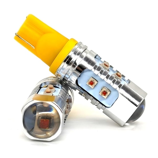 2 st W16W LED-lampor T15 12-24V CANBUS orange USA för röda lampskärmar