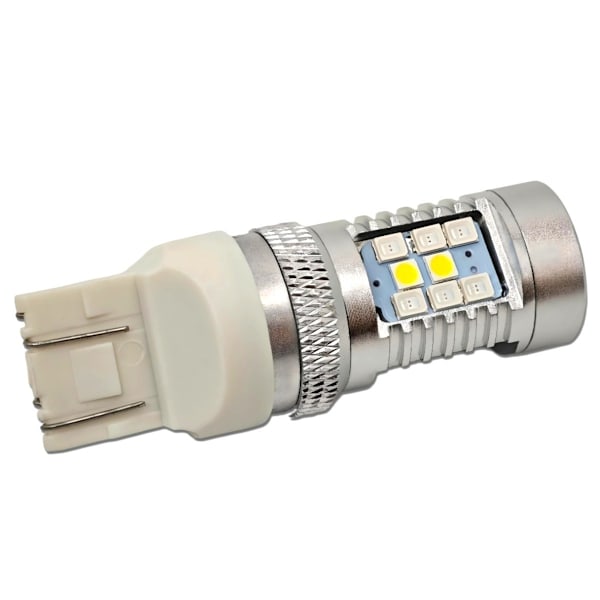 2 st W21/5W LED-lampor 7443 12V CANBUS vit/röd, tvåfärgade