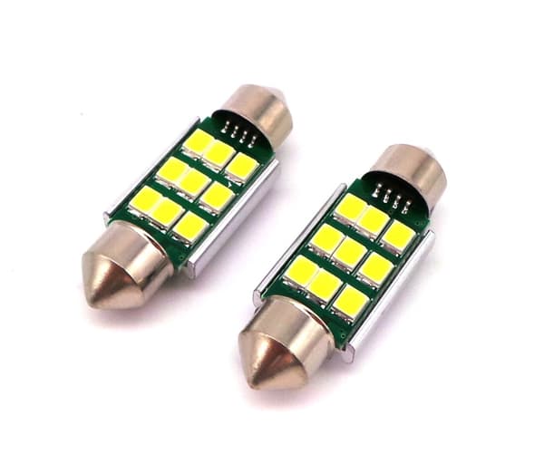 5 st LED-lampor SV8.5, C5W 12-24V CANBUS 36mm Vit