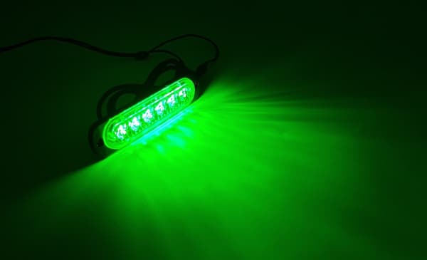 Stroboskooppimerkkivalaisin 6 LED 12V-24V, vihreä