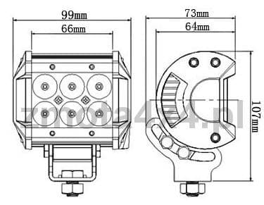 2 st SMD LED arbetsbelysning 12-24V IP67 3500lm vit stark