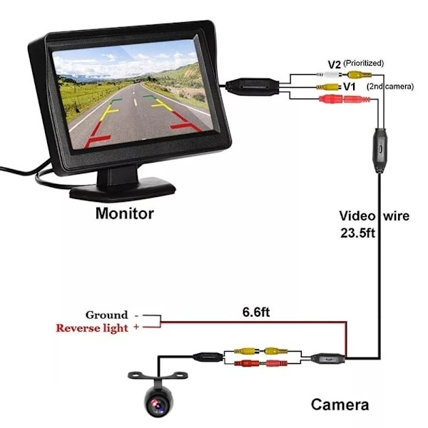 Monitor, backkamera display 12V