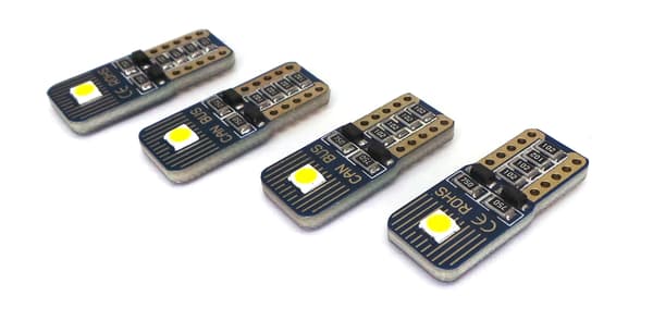 6 kpl LED-lamppu T10, W5W 12V-18V 2W CANBUS 160lm