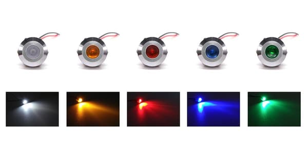 2kpl LED kojelaudan valo 12V värit 14mm Punainen