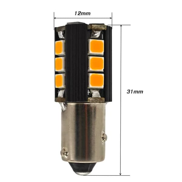 2 st LED-lampor BAW9S, HY21W 12V CANBUS orange