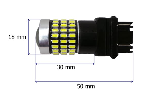 2 st LED-lampor 3157, P27/7W 12-24V CANBUS 2100lm vit lins