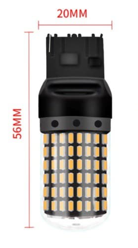 2 kpl LED 7440, W21W 12-24V oranssi 100% canbus