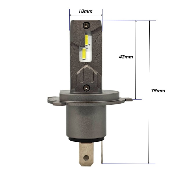 H4 LED-lamppu 12V CANBUS 8000lm 2 kpl, homologointi vahva valkoinen valo