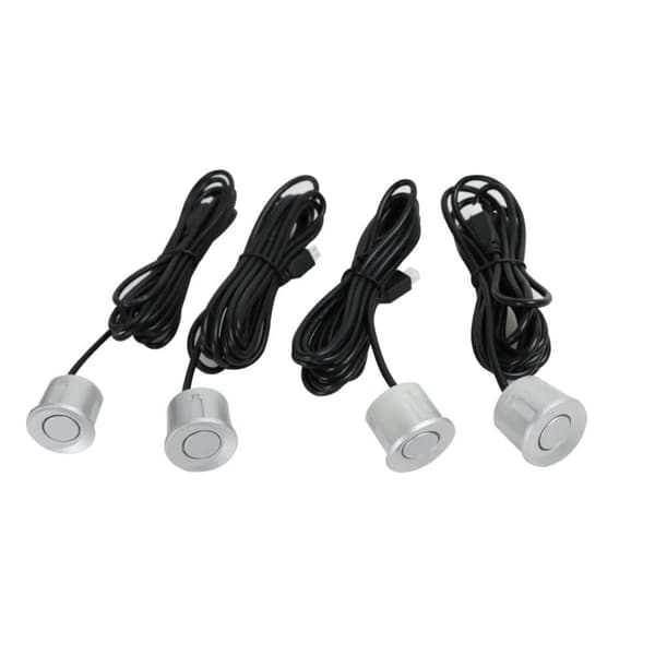 4 parkeringssensorer, summer, 12V kontrollpanel - kit Silver