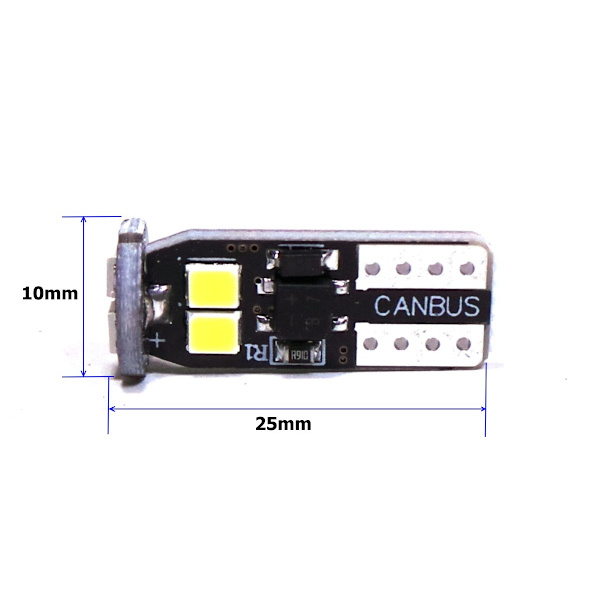 10 kpl LED-lamppu T10 12V-18V 4W CANBUS 400lm Sininen