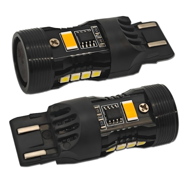 2 st W21/5W LED-lampor 7443 12V utan fel, två färger, EU-USA