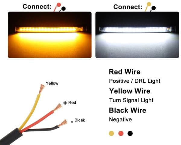 DRL FLEX LED-varningsljus + dynamiska blinkers för motorcykel