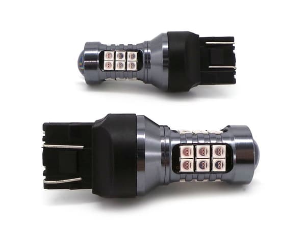 2kpl W21/5W LED-lamppu 7443 12V CANBUS 1400lm punainen