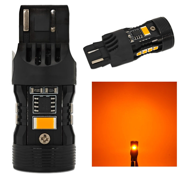 2st W21/5W LED-lampor 7440 12V utan fel orange