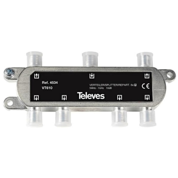Televes CATV splitter 10 dB / 5-1000 MHz - 6 utgångar