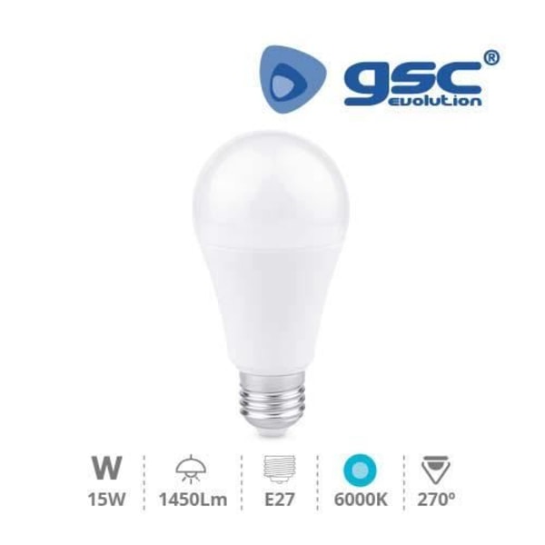 Standard LED-lampa 15W E27 6000K